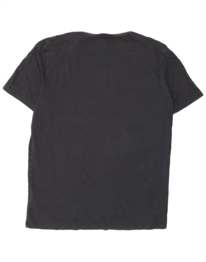 Cos Herren T-Shirt Top Medium Schwarz Baumwolle