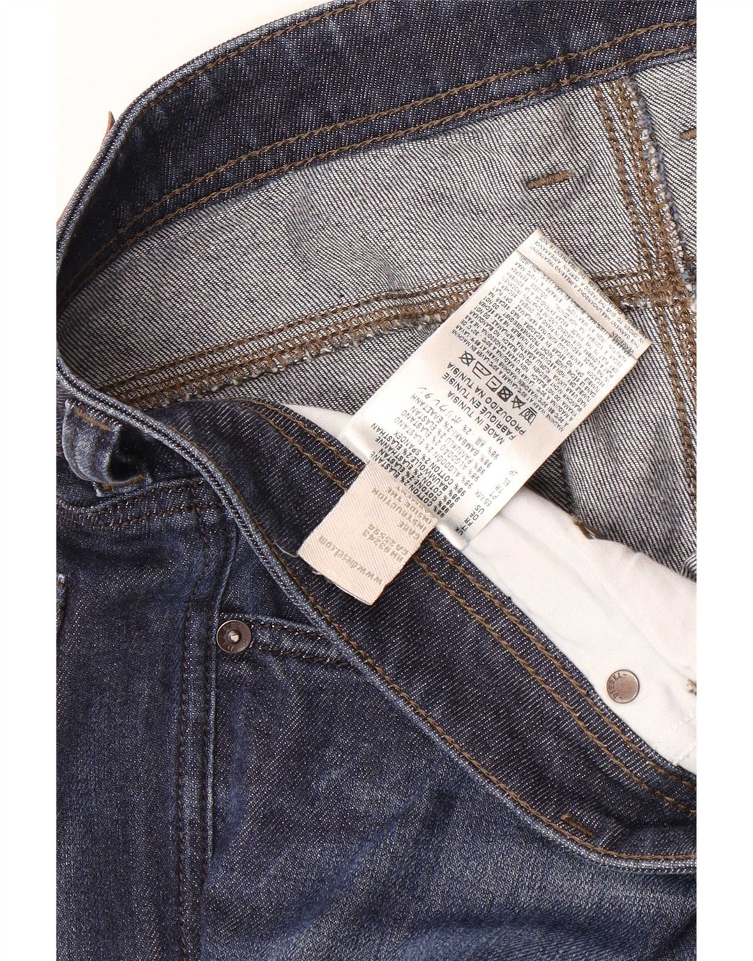 Diesel Herren Straight Jeans W36 L32 Blaue Baumwolle