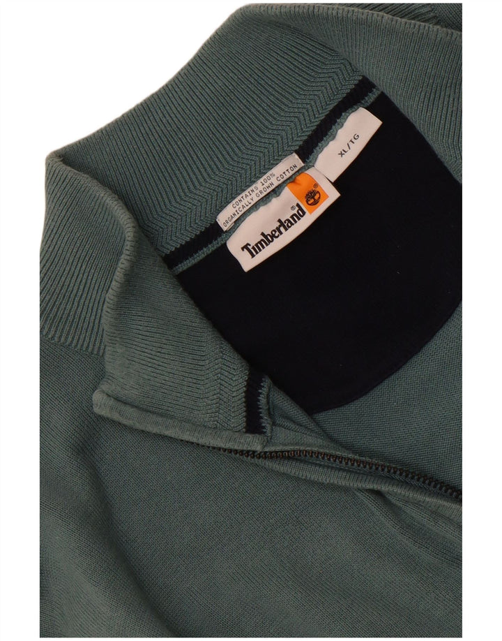 Timberland Herren-Cardigan-Pullover XL aus grüner Baumwolle