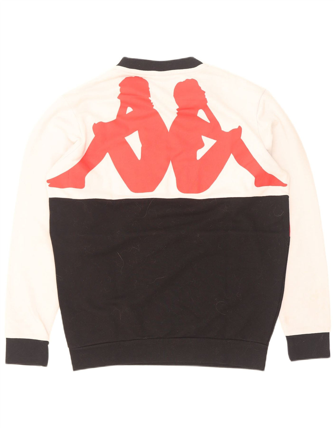 Kappa Herren Grafik-Sweatshirt-Pullover aus mittelweißer Colourblock-Baumwolle