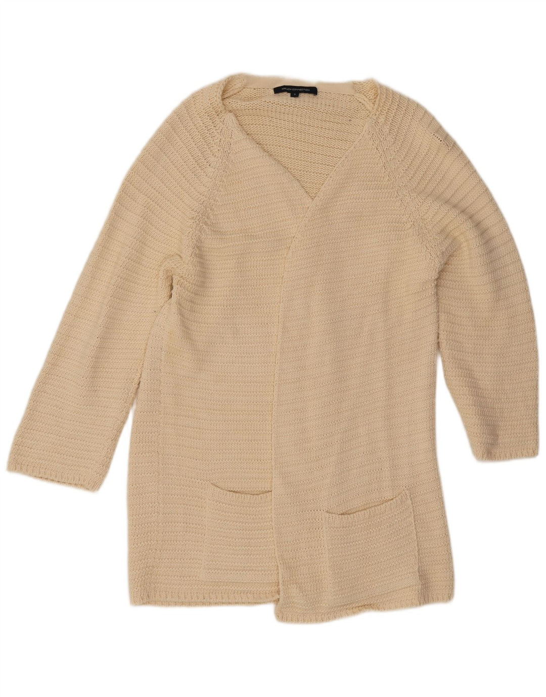 French Connection Damen-Longline-Strickjacke, Gr. 10, Größe S, gebrochenes Weiß