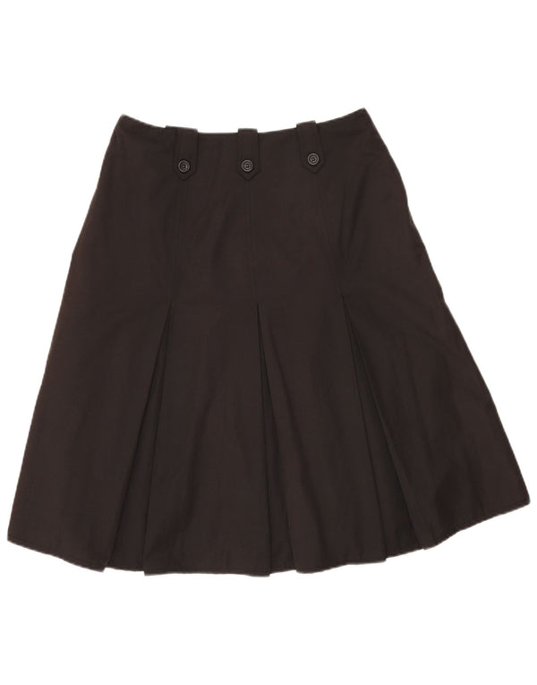 Charles Robertson Womens A-Line Skirt UK 12 Medium W28 L24 Black Cotton