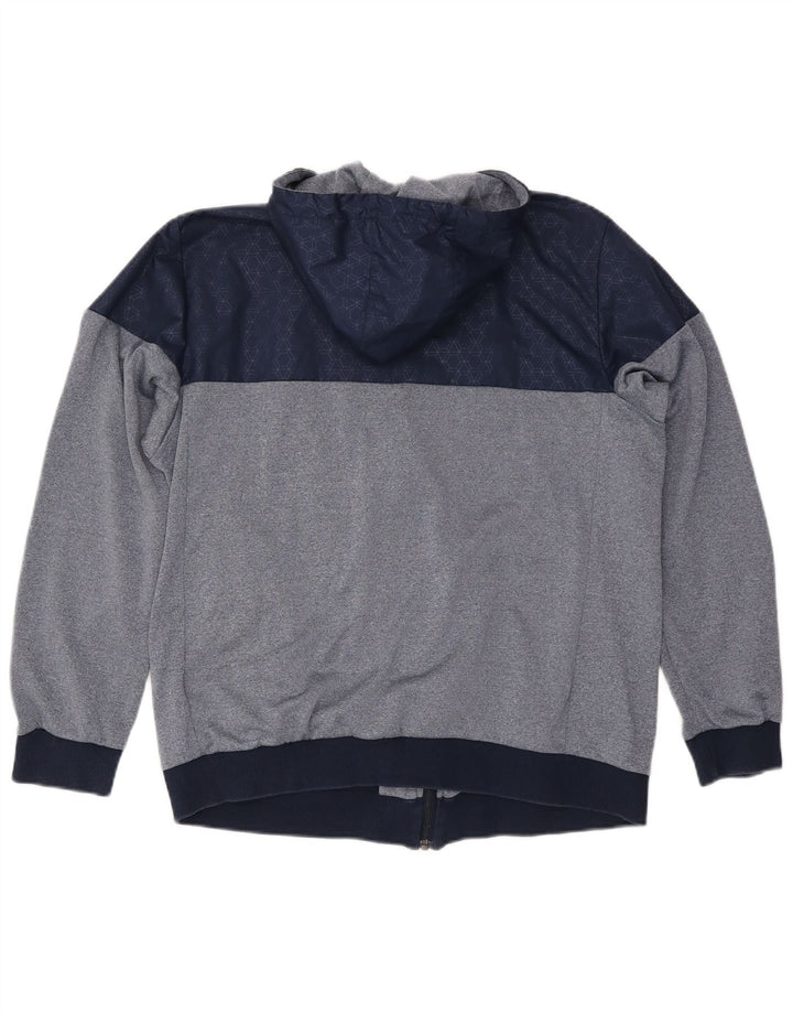 Adidas Herren-Trainingsanzug mit Kapuze, große Jacke, Marineblau, Farbblock