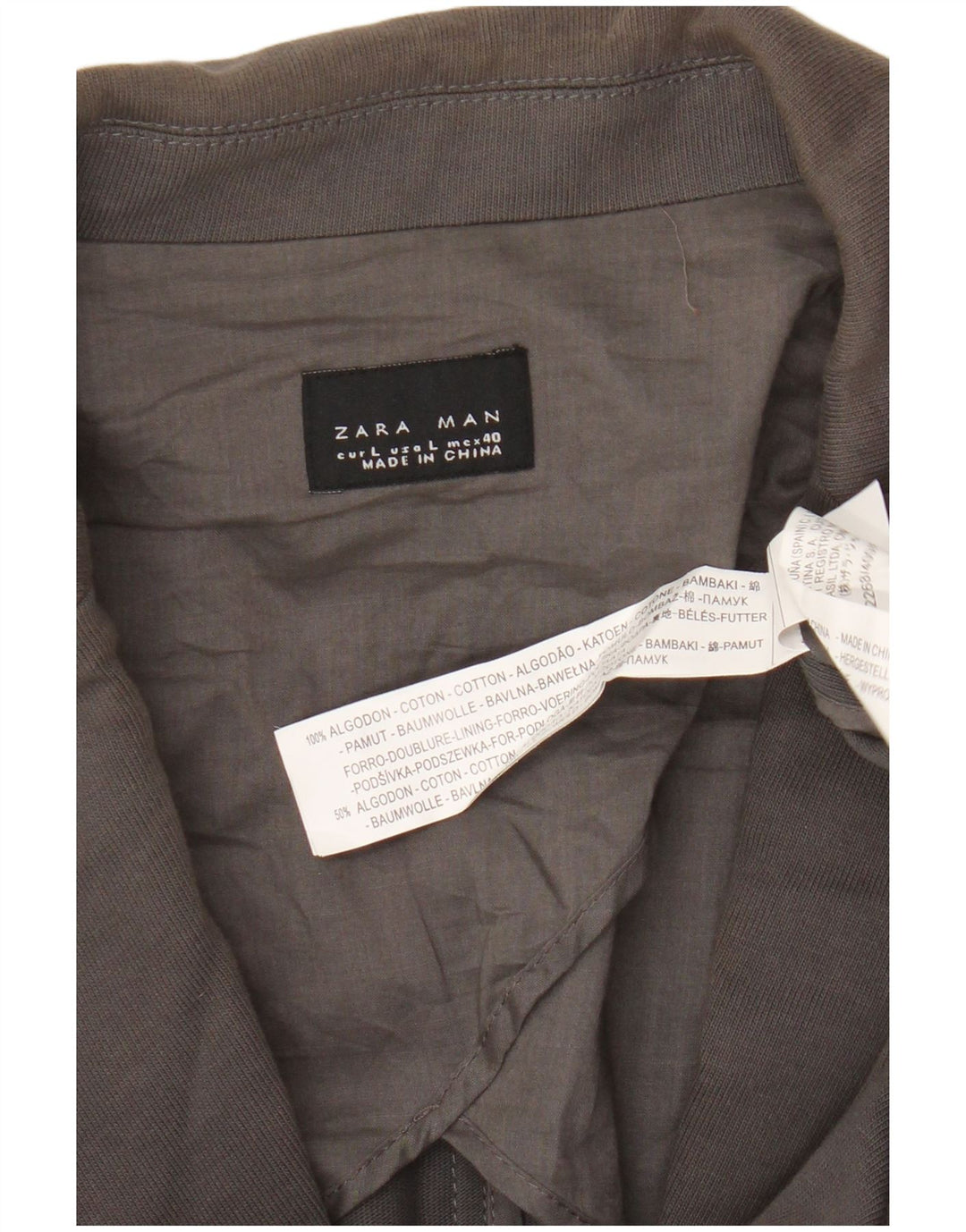 Zara Herren-Strickjacke mit 2 Knöpfen, Gr. 40, große graue Baumwolle