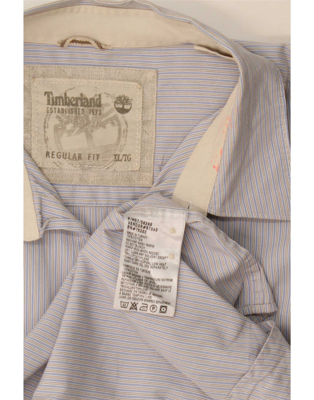 Timberland Herrenhemd XL Blue Cotton Classic