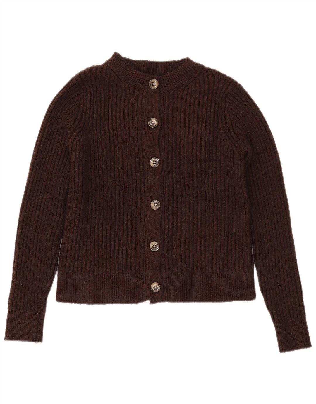 Marks & Spencer Damen Crop Cardigan Pullover UK 10 Small Braun Polyester
