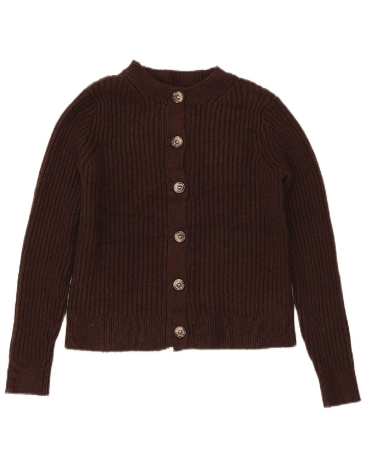 Marks & Spencer Damen Crop Cardigan Pullover UK 10 Small Braun Polyester