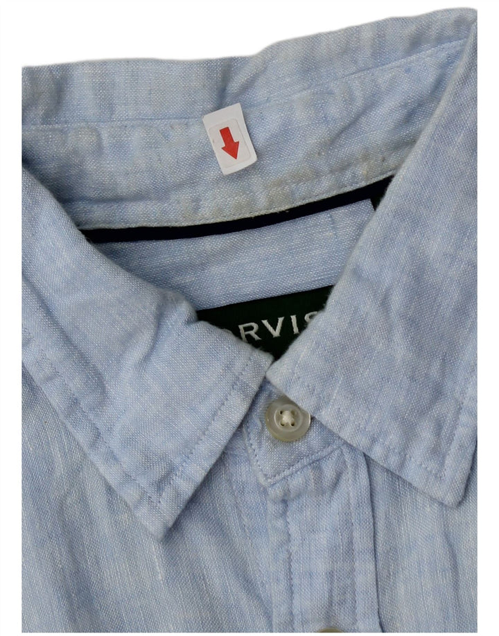 Orvis Herren-Kurzarmhemd, groß, blaues Leinen