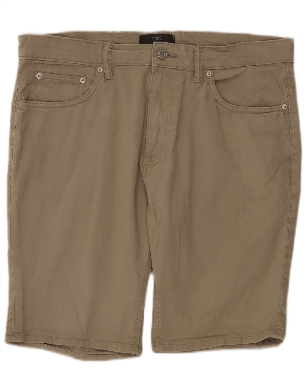 Marks & Spencer Herren-Freizeitshorts W34, große Khaki-Baumwolle
