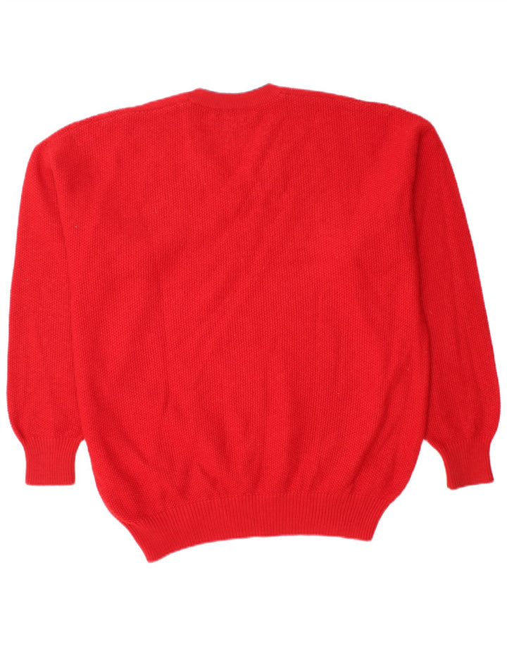 IL GRANCHIO Herren-Pullover mit V-Ausschnitt, Größe L, Rot