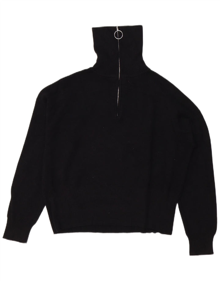 JACK WILLS Damen-Pullover, übergroß, mit Reißverschluss, Größe 44, Schwarz