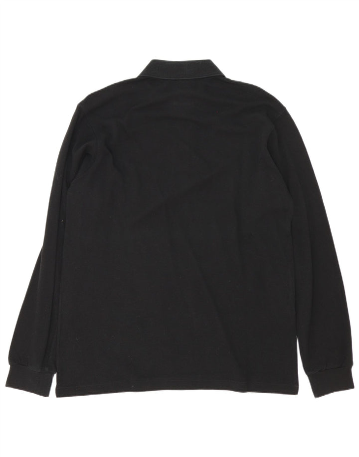 Lacoste Herren-Langarm-Poloshirt, Größe 4, mittelgroß, schwarze Baumwolle