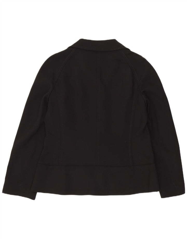 Paola Antonini Damen 3-Knopf-Blazerjacke UK 16 Große schwarze Wolle