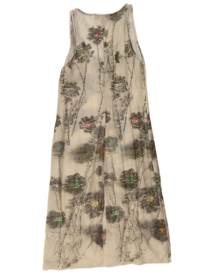 Ärmelloses Basic-Kleid für Damen von Zara, Größe M, cremefarben, geblümt, Baumwolle