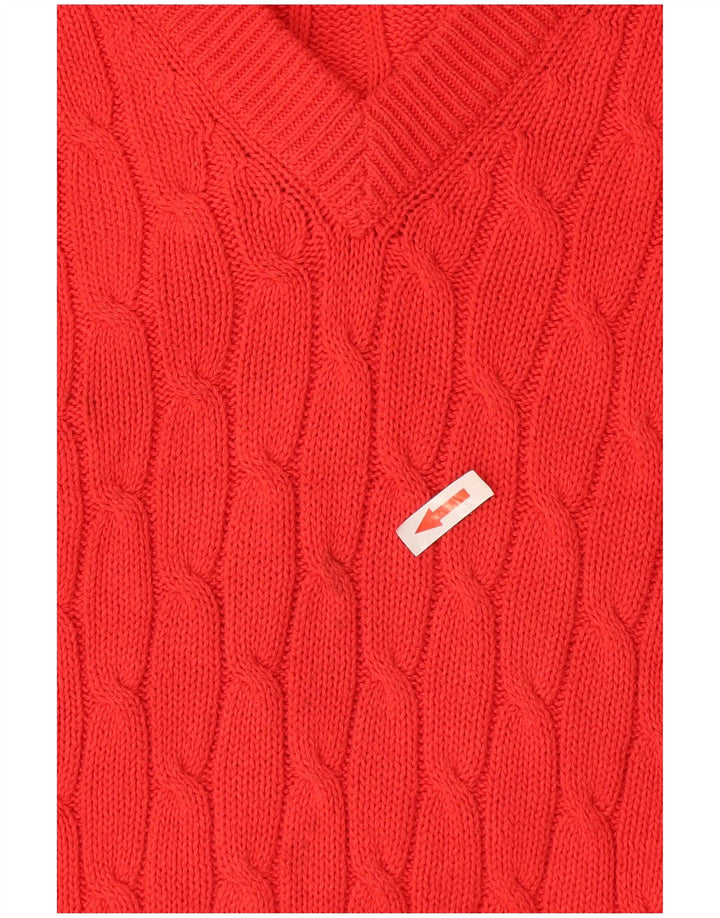White Sails Herren-Pullover mit V-Ausschnitt, Größe L, Orange