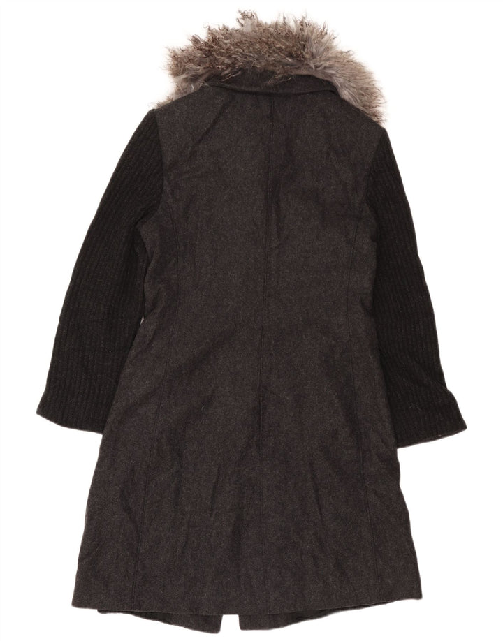 Misto Damen Strickmantel UK 10 Small Graue Colourblock-Wolle