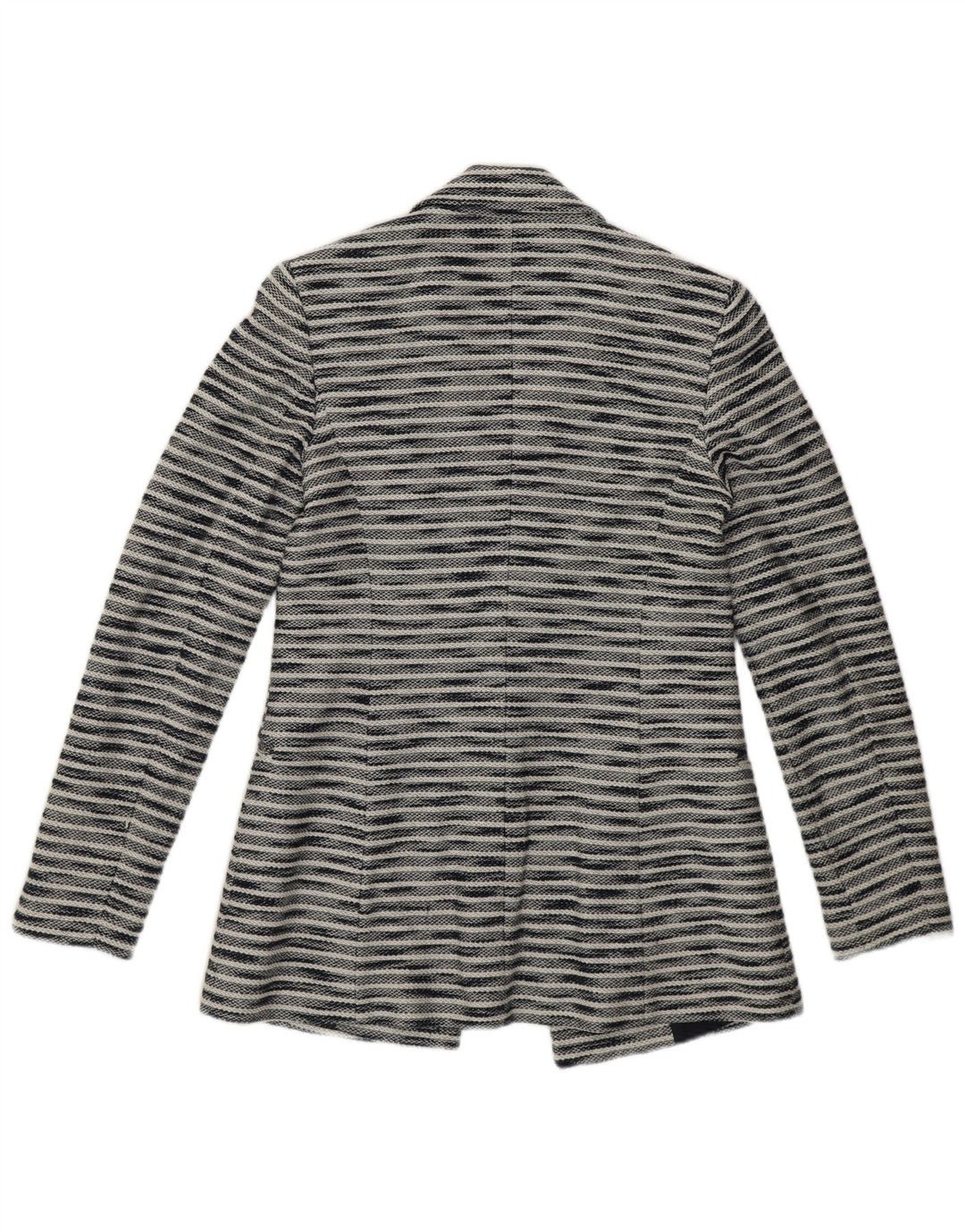 Massimo Dutti Damen Blazer Jacke EU 34 2XS Marineblau gefleckte Baumwolle