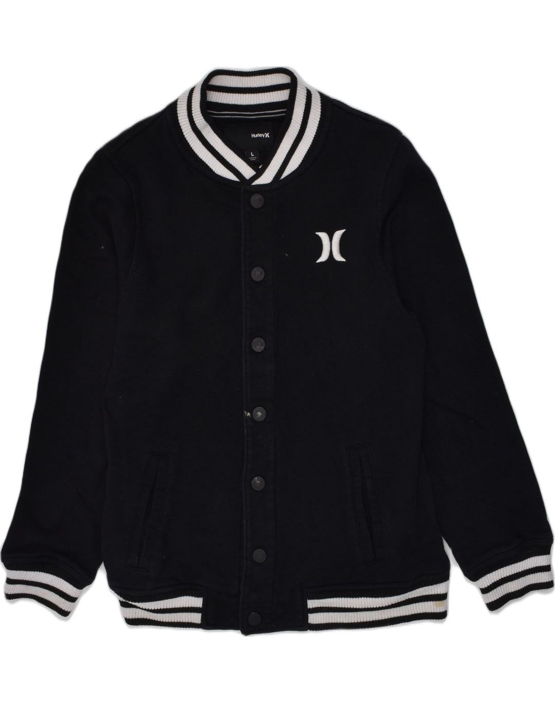 HURLEY Jungen-Unijacke mit Grafik, 11–12 Jahre, groß, schwarze Baumwolle