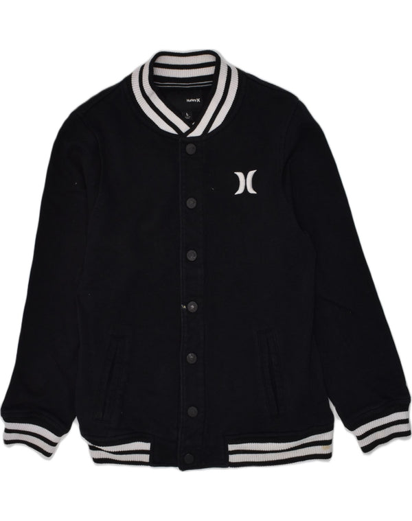 HURLEY Jungen-Unijacke mit Grafik, 11–12 Jahre, groß, schwarze Baumwolle