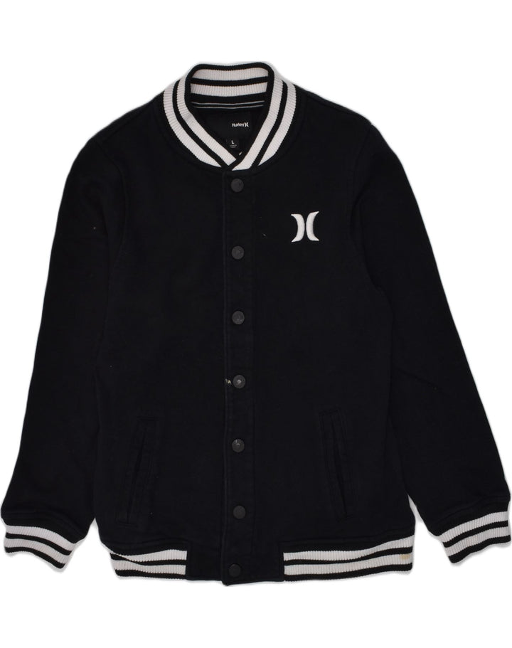 HURLEY Jungen-Unijacke mit Grafik, 11–12 Jahre, groß, schwarze Baumwolle