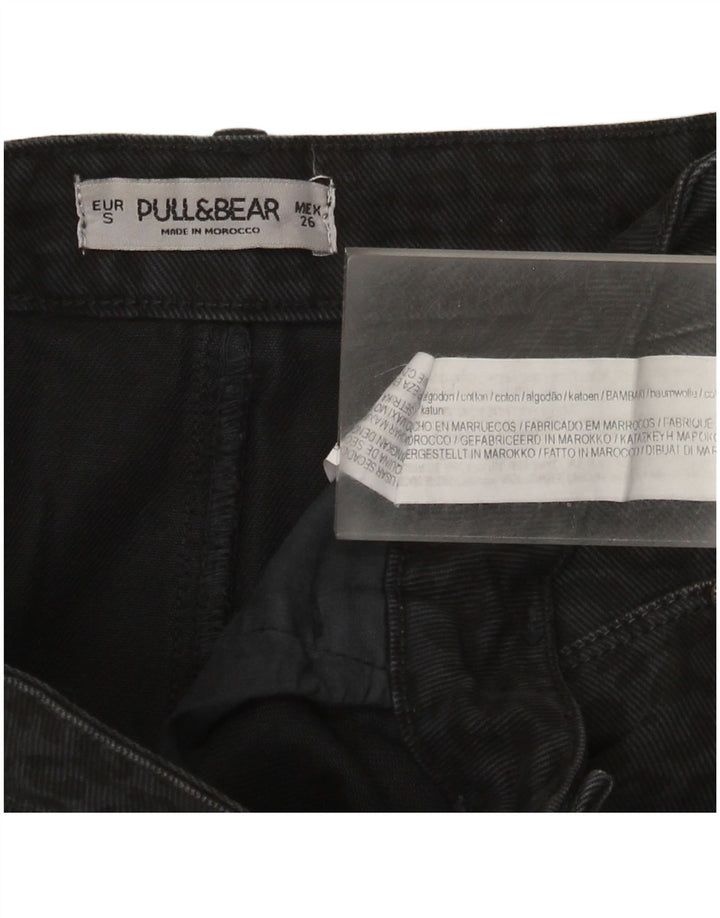 Pull & Bear Damen-Jeansrock, Größe S, Größe 26, Schwarz, Baumwolle mit Animal-Print
