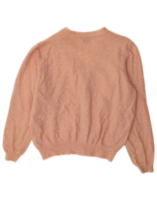 Benetton Damen-Cardigan-Pullover UK 14 Große rosa gesprenkelte Wolle