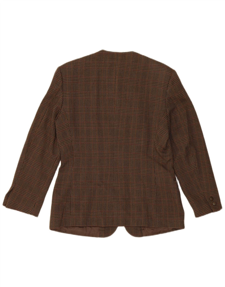 Filippo Alpi Damen-Blazerjacke mit 4 Knöpfen, IT 46, große braun karierte Wolle