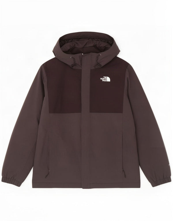 The North Face Herren-Regenjacke mit Kapuze, UK 40, großes graues Colourblock-Nylon