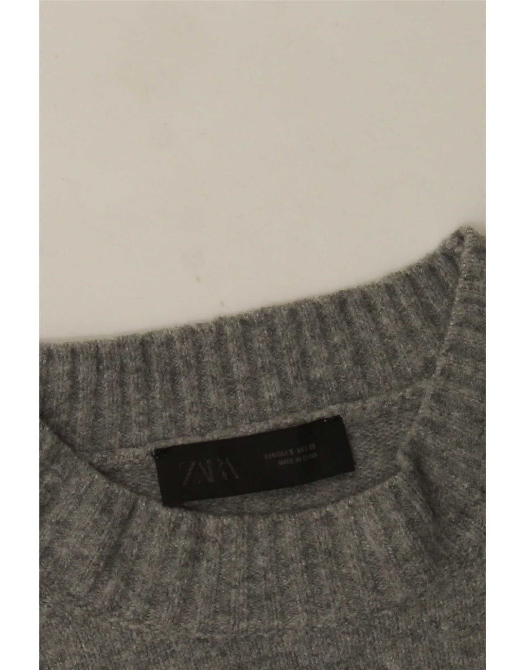 Zara Damen-Pullover, übergroß, Rundhalsausschnitt, Gr. 10, Größe S, Grau