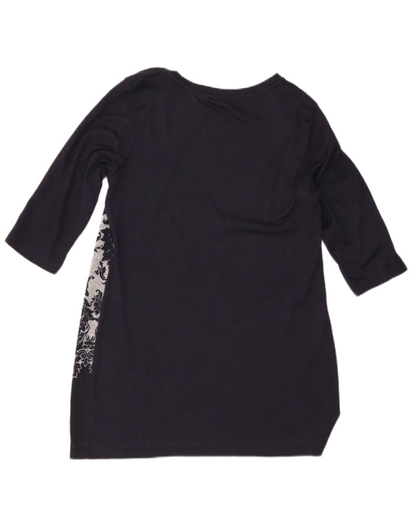 Marks & Spencer Damen-Etuikleid mit 3/4-Ärmeln, Größe 40, Marineblau, Paisleymuster