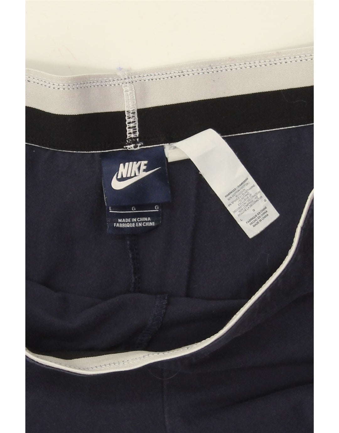 NIKE Womens Graphic Leggings UK 18 Large  Navy Blue Cotton Vintage Nike and Second-Hand Nike from Messina Hembry 