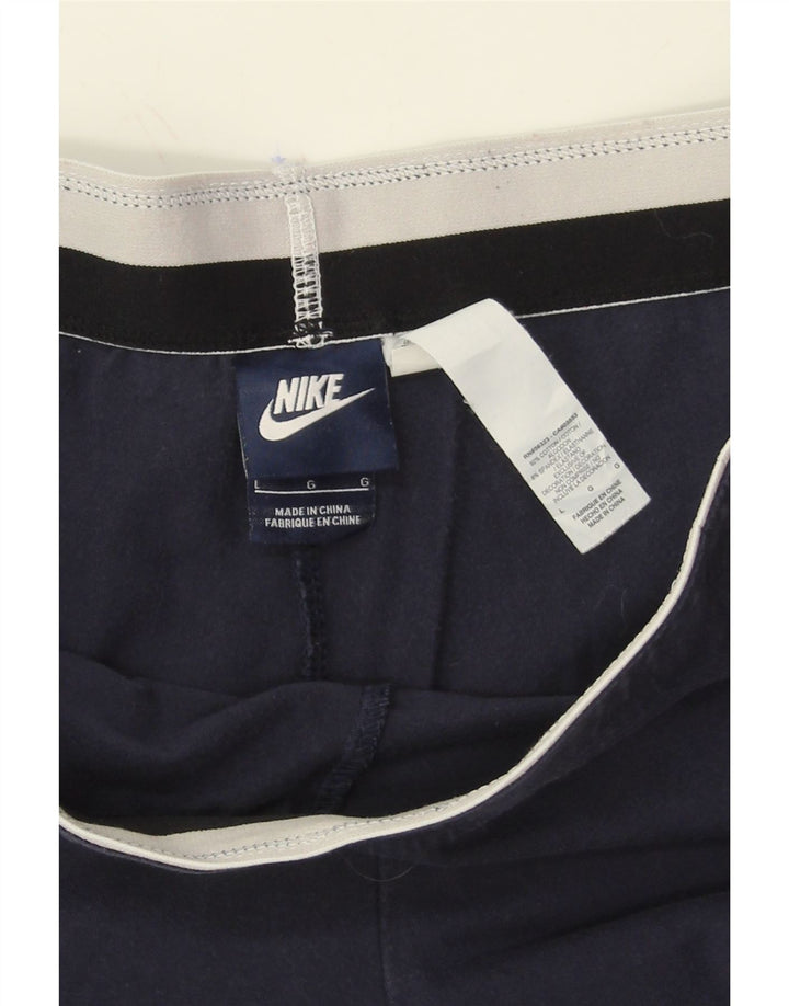 NIKE Womens Graphic Leggings UK 18 Large  Navy Blue Cotton Vintage Nike and Second-Hand Nike from Messina Hembry 