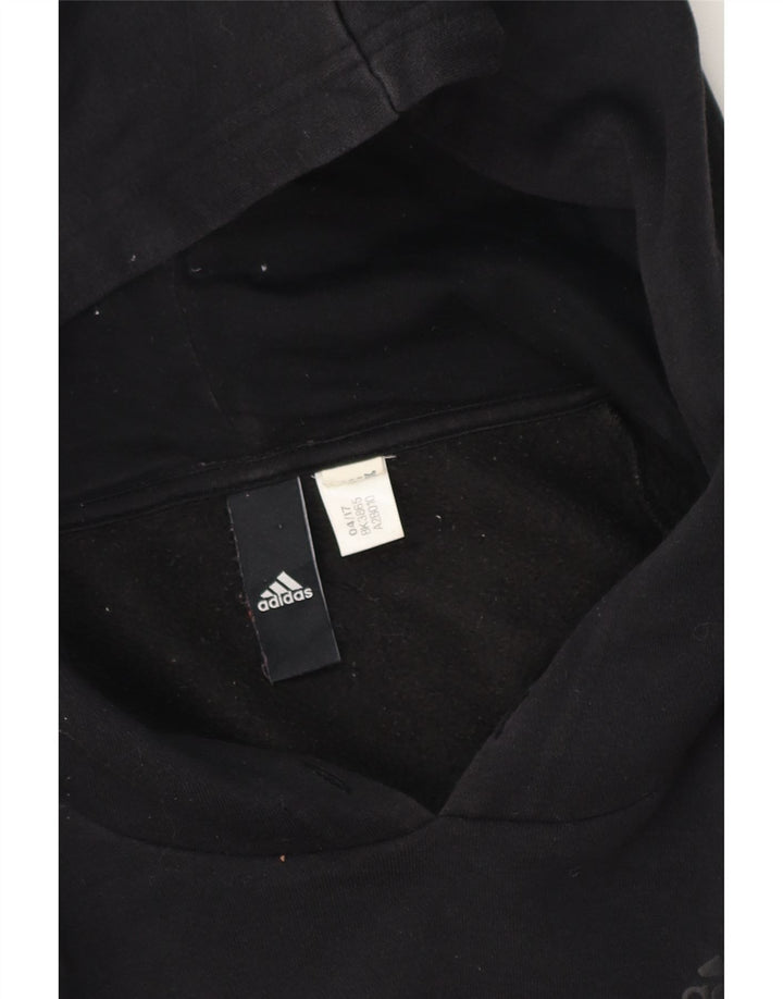 ADIDAS Boys Hoodie Jumper 11-12 Years Black Vintage Adidas and Second-Hand Adidas from Messina Hembry 