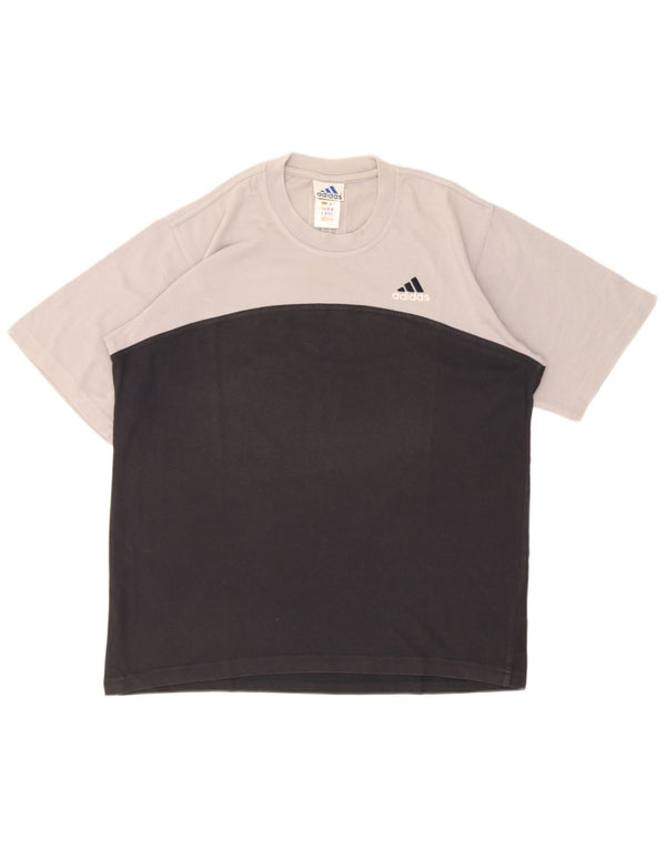 Adidas Herren T-Shirt Top UK 38/40 Medium Schwarz Colourblock Baumwolle