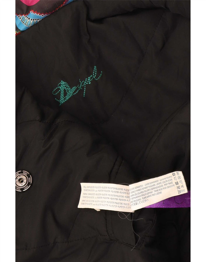 Desigual Damen Wattierte Jacke UK 10 Small Mehrfarbiges geometrisches Polyester
