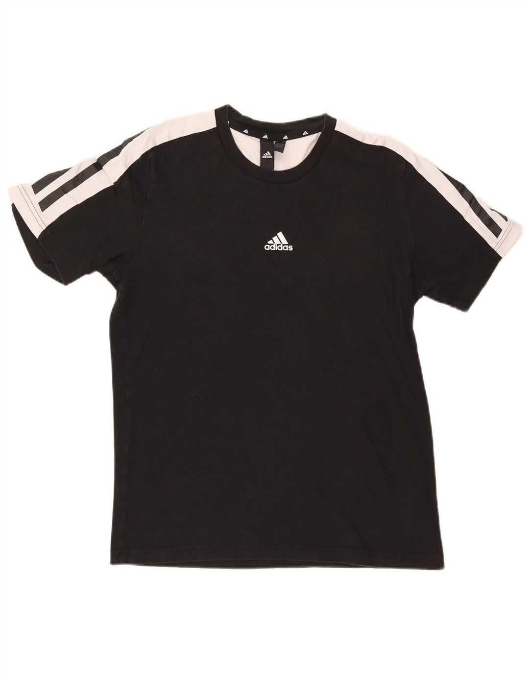 Adidas Herren T-Shirt Top Small Schwarz Colourblock Baumwolle