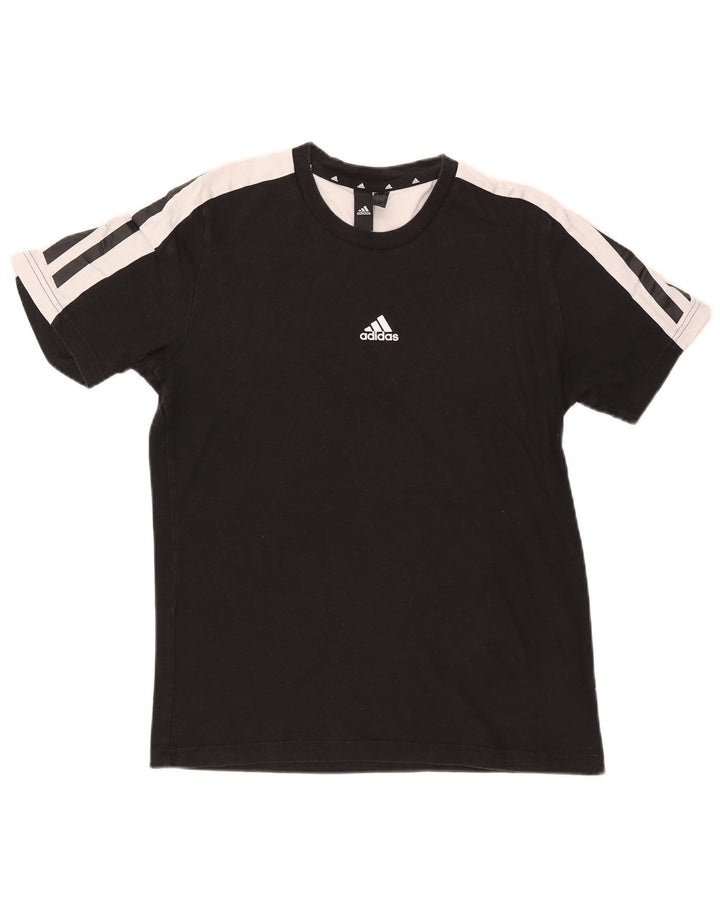 Adidas Herren T-Shirt Top Small Schwarz Colourblock Baumwolle