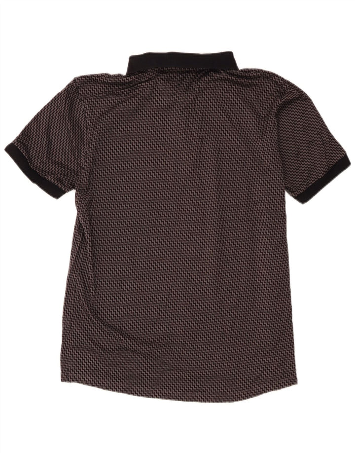 Hugo Boss Herren-Poloshirt aus mittelgrauer Chevron-Baumwolle