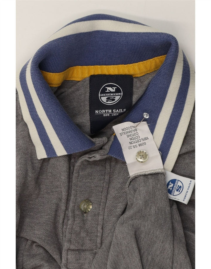 North Sails Herren Rugby-Poloshirt, Größe S, Grau, Baumwolle