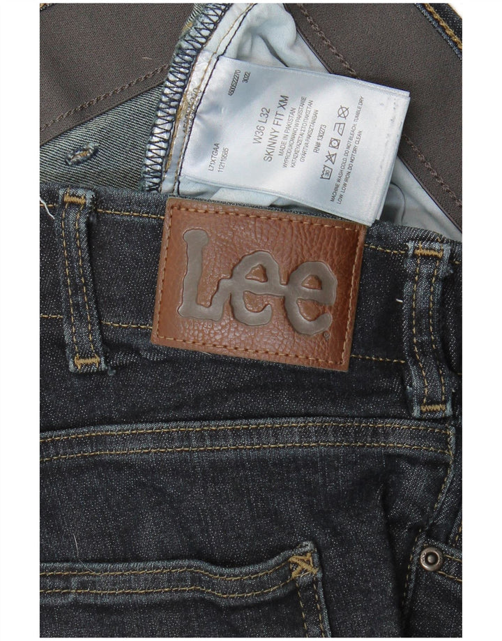 Lee Herren Skinny Jeans W36 L32 Marineblaue Baumwolle