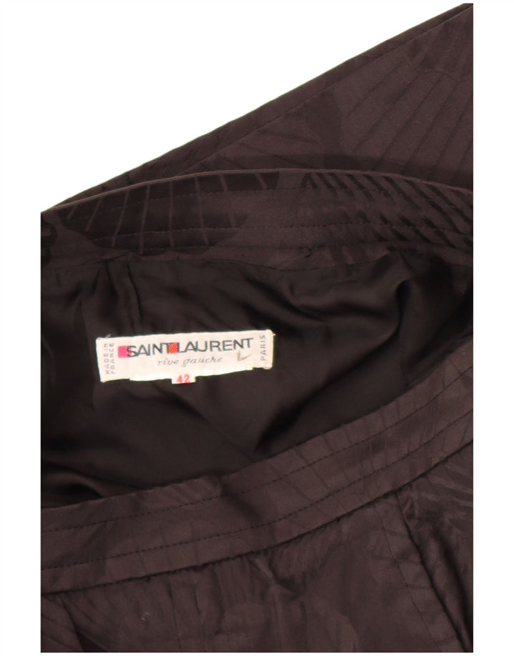 Saint Laurent Damen gerader Rock IT 42 Medium W30 Schwarzer Blumendesigner