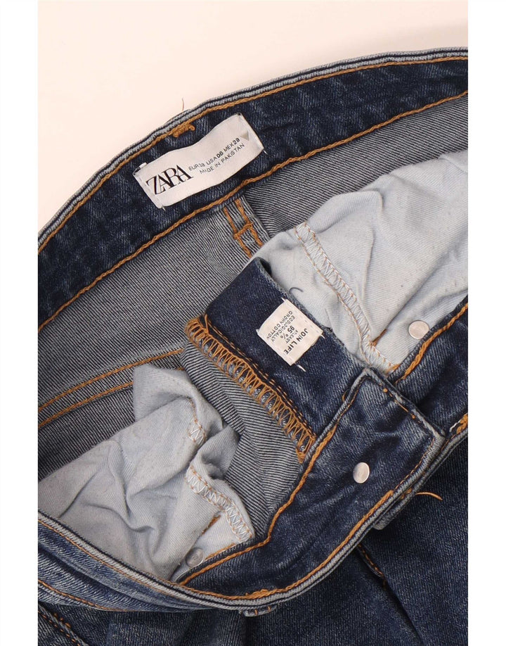 Zara Damen Bootcut Jeans EU 38 Small W28 L26 Blaue Baumwolle