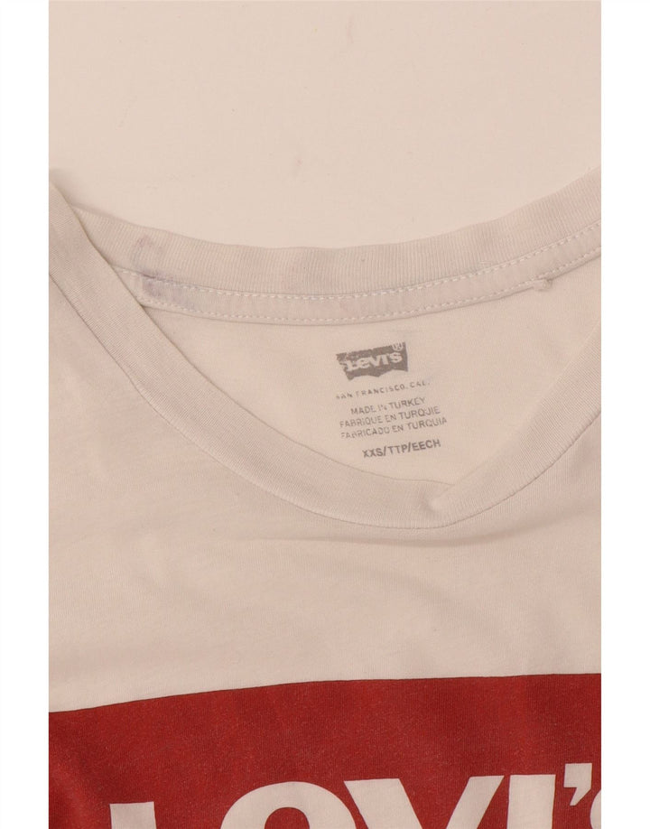 Levi's Damen Grafik-T-Shirt-Oberteil UK 2 2XS Weiß