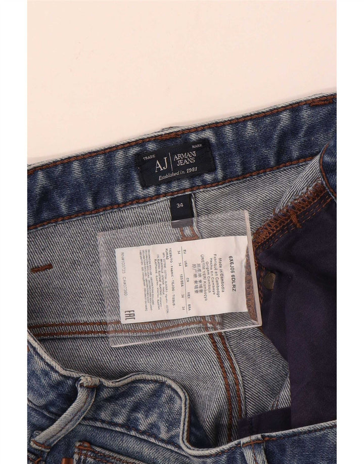 Armani Herren Slim Jeans W34 L34 Blaue Baumwolle