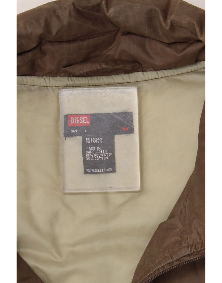 Diesel Herren Wattierte Weste UK 40 Large Braun Polyester