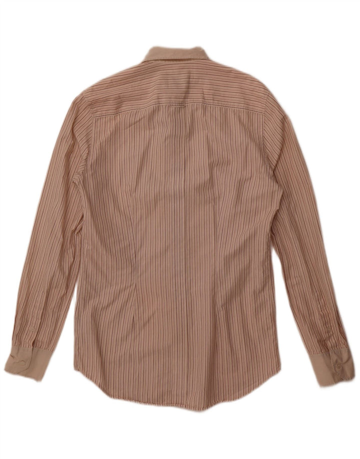 Dolce & Gabbana Herren George Hemd Größe 39 15 1/2 Mittelbeige gestreift