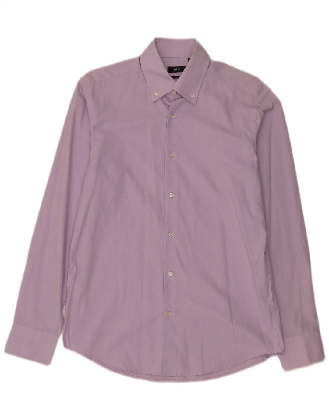 Hugo Boss Herren-Hemd in normaler Passform, Größe 4015, 3/4 mittelviolette Baumwolle