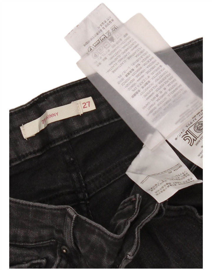 Levi's Damen 711 Skinny Jeans W27 L30 Graue Baumwolle