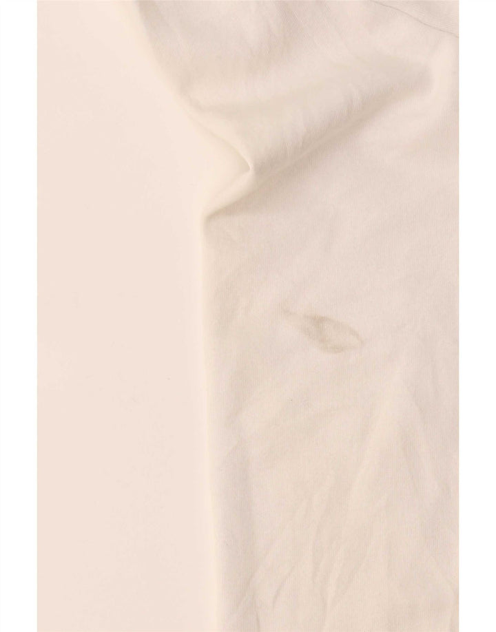 Nautica Damen Top Langarm UK 14 Mittelweiß Colourblock Baumwolle