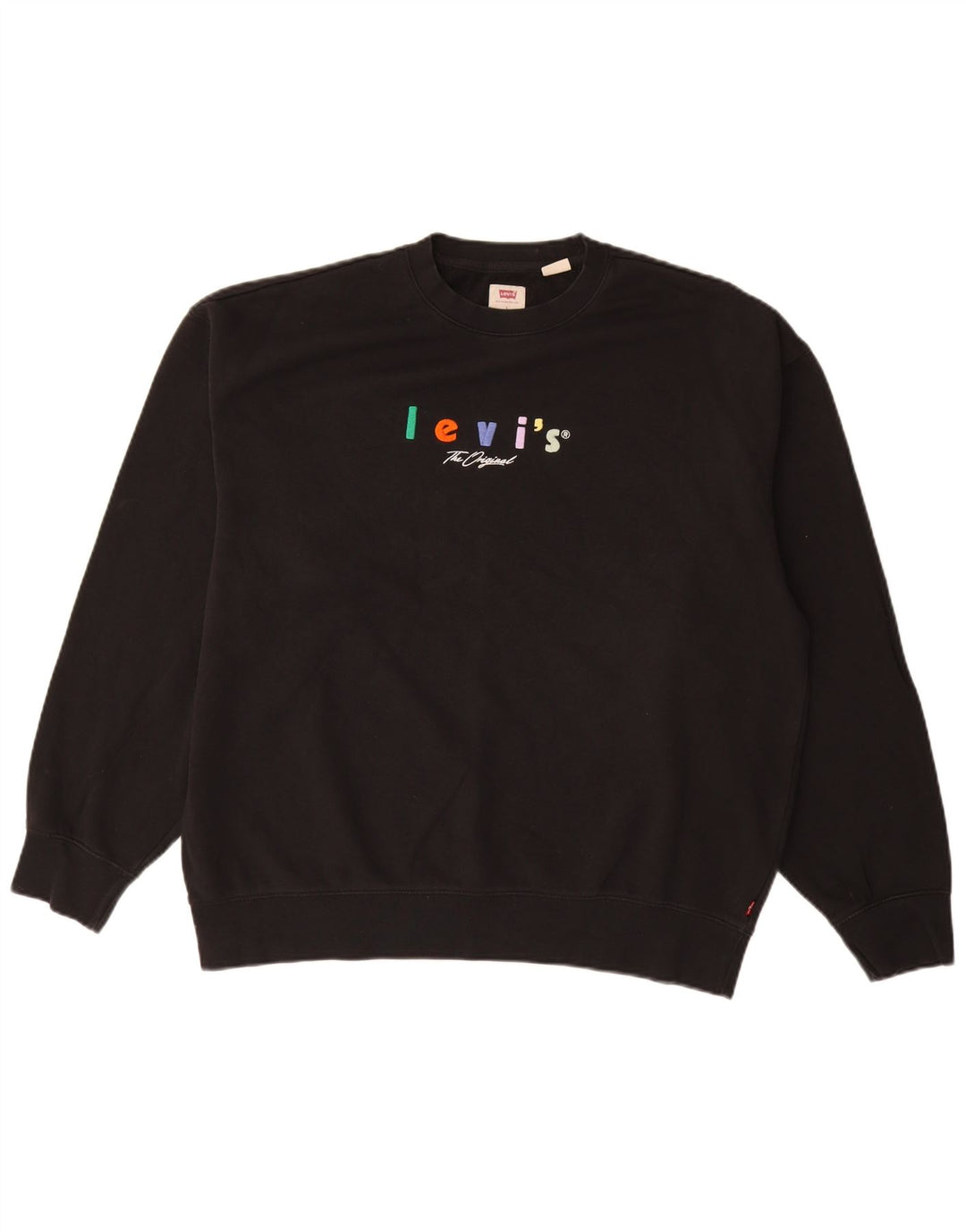 LEVI'S Herren-Sweatshirt mit entspanntem Grafikmuster, groß, aus schwarzer Baumwolle